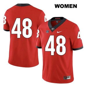 Women's Georgia Bulldogs NCAA #48 Jarrett Freeland Nike Stitched Red Legend Authentic No Name College Football Jersey PMX1854WQ